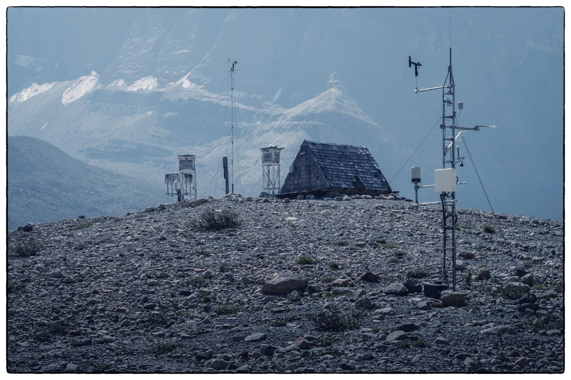 The weather station by the Peyto Glacier.