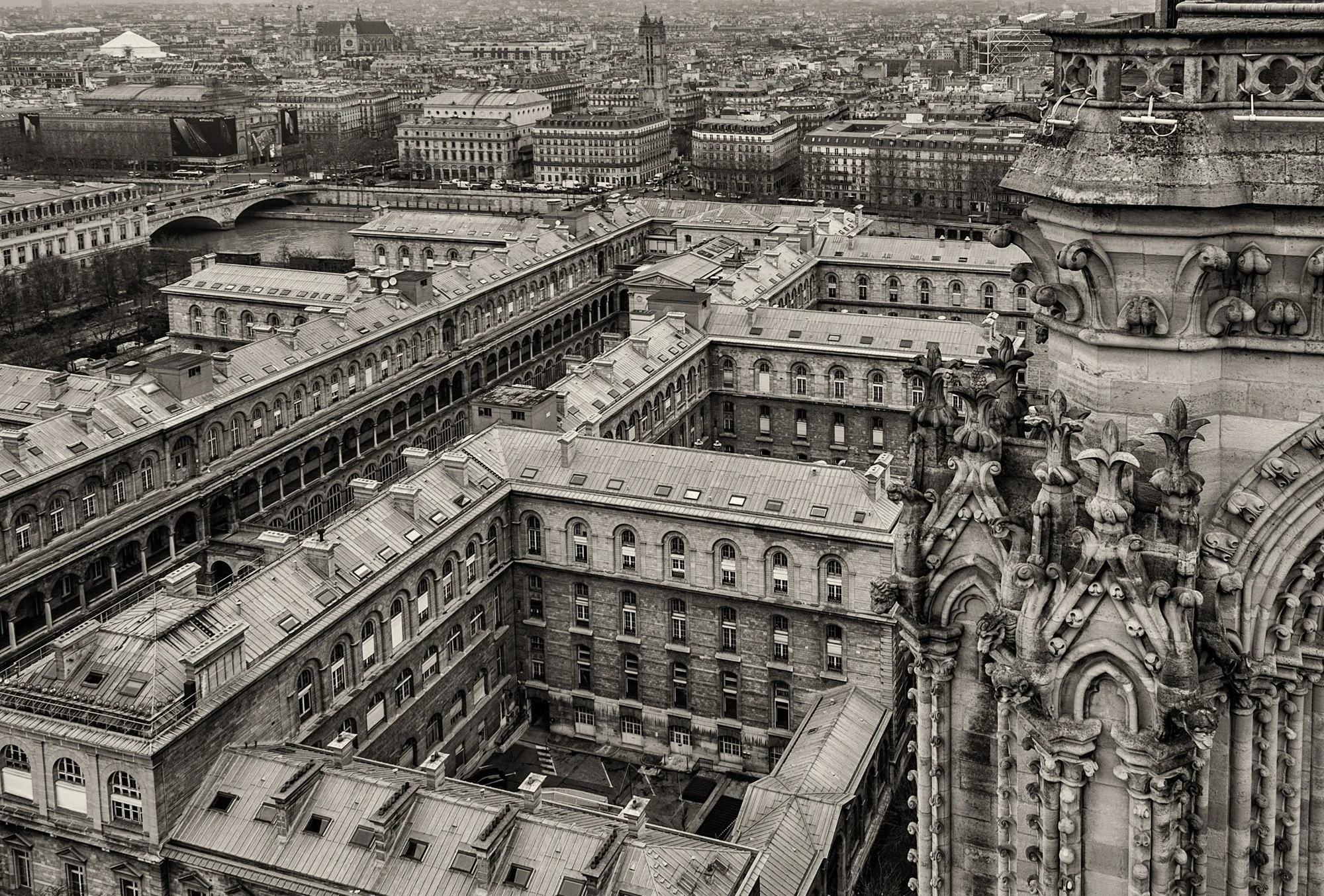 Cathédrale Notre-Dame de Paris, view form the top.