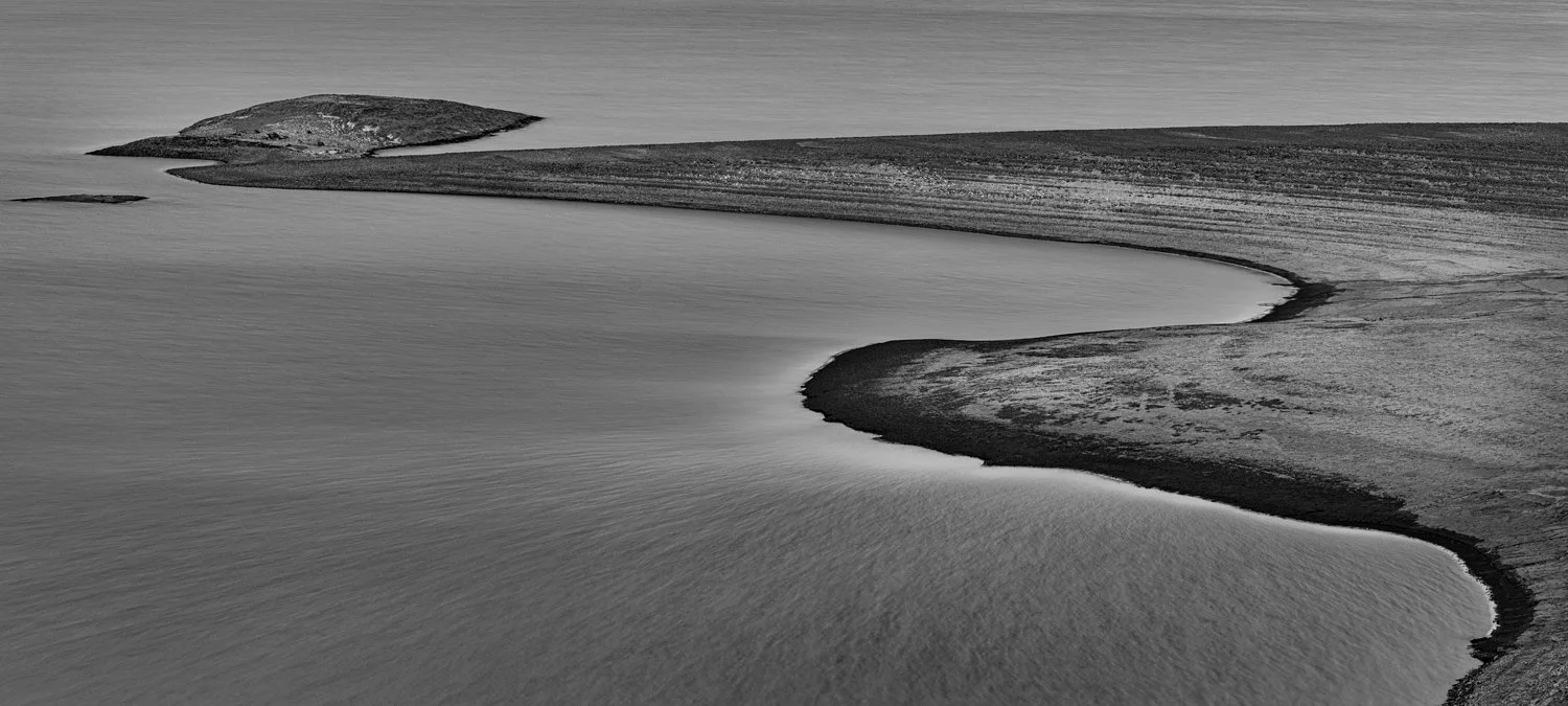 Early spring on Abraham Lake the water level was incredibly low.