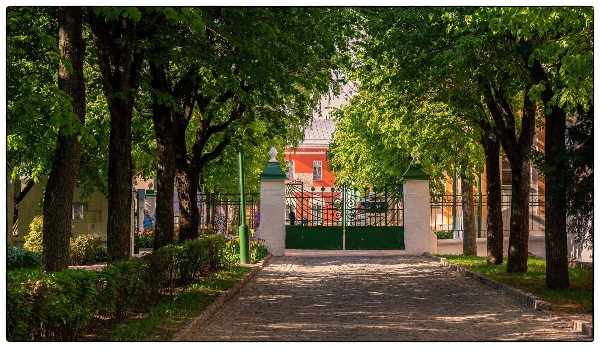 Back gates to the monastery park.