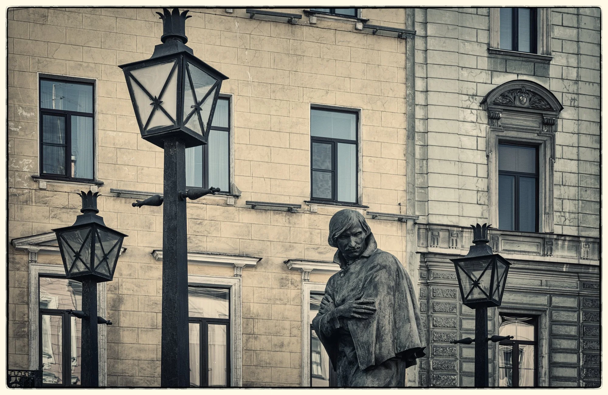 Malaya Konushennaya Street. Monument to Russian classical writer Nikolay Gogol.