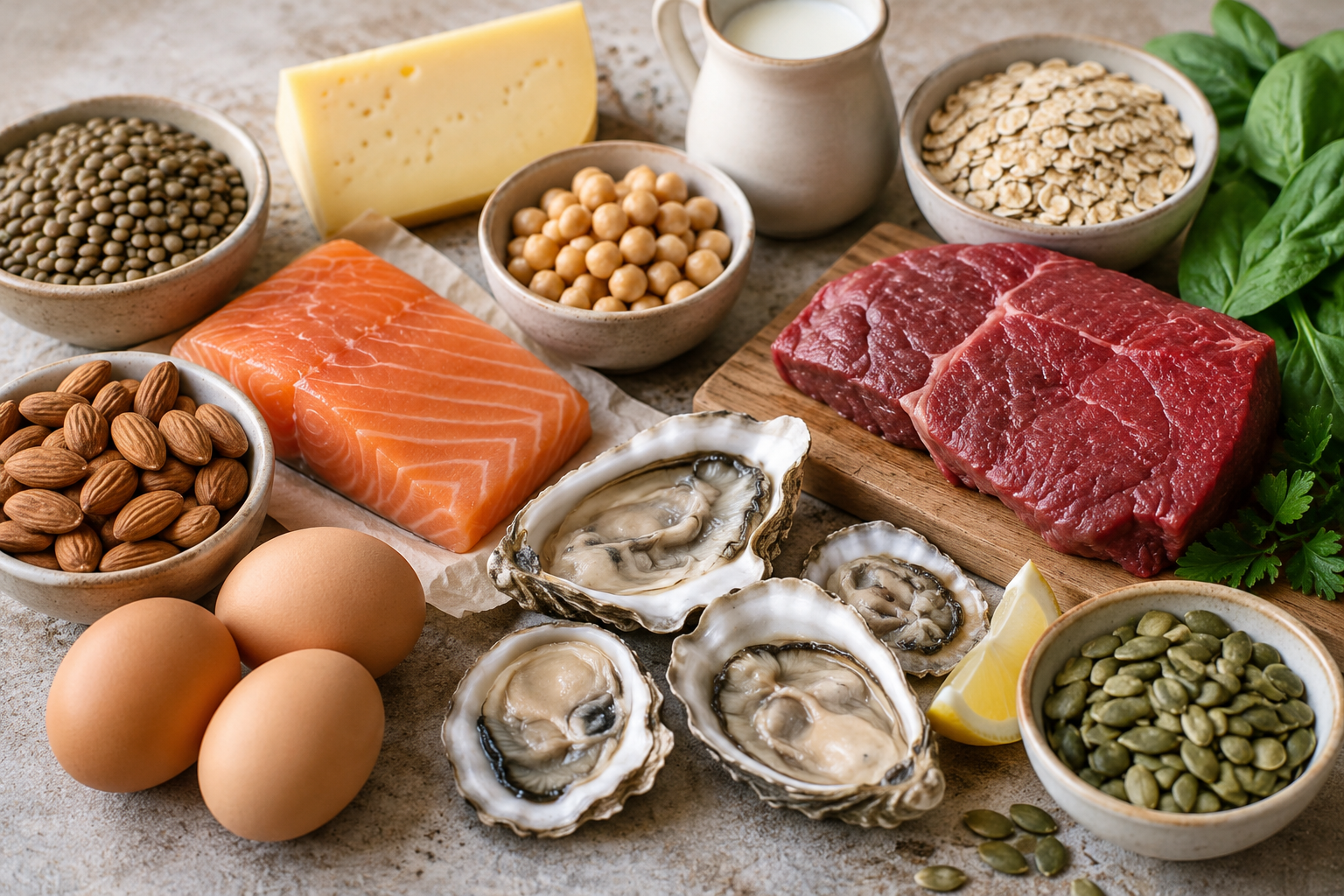 Zinc-Rich Foods Flat Lay.png