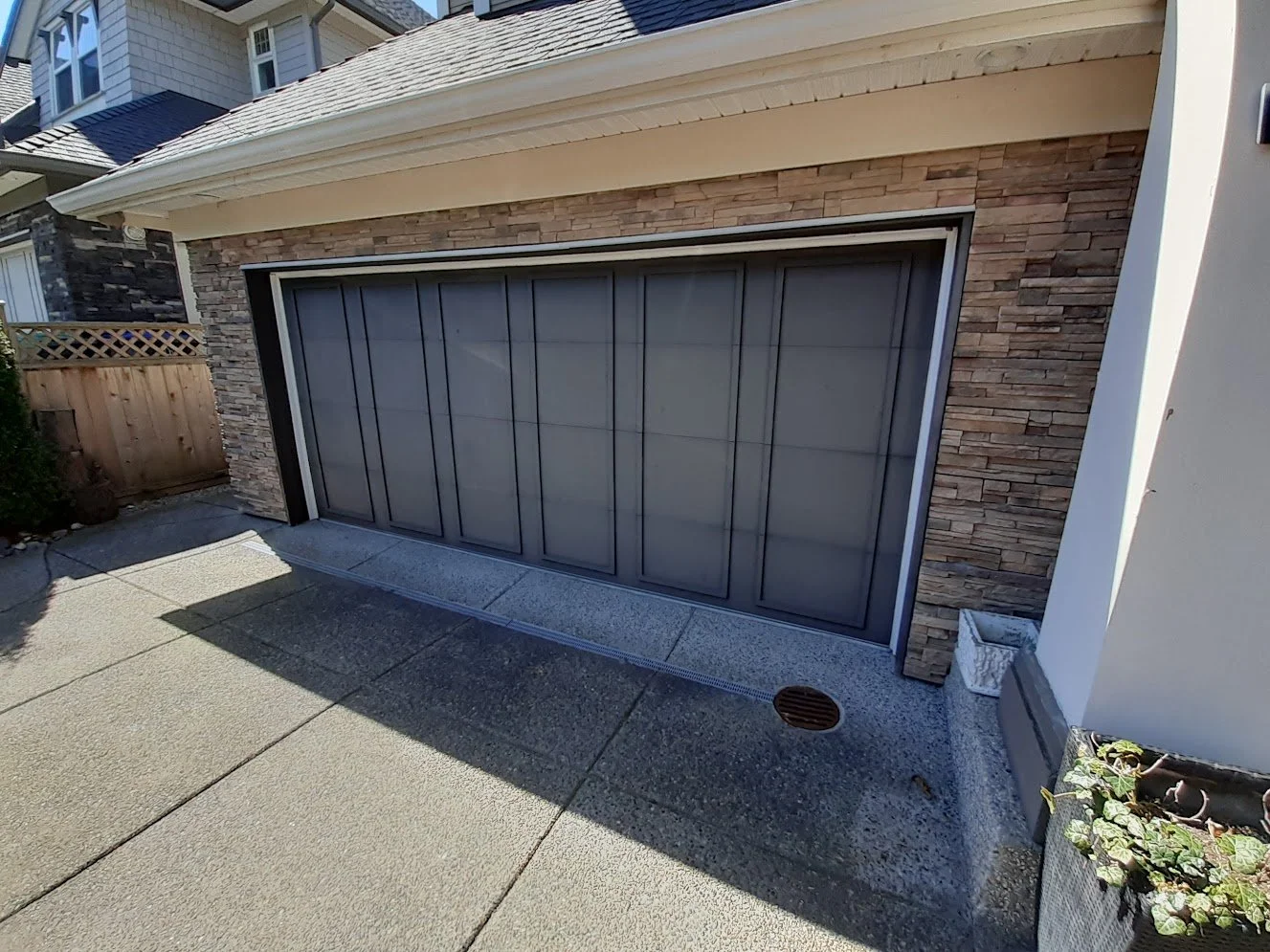 Before ... look how faded this garage door looks!