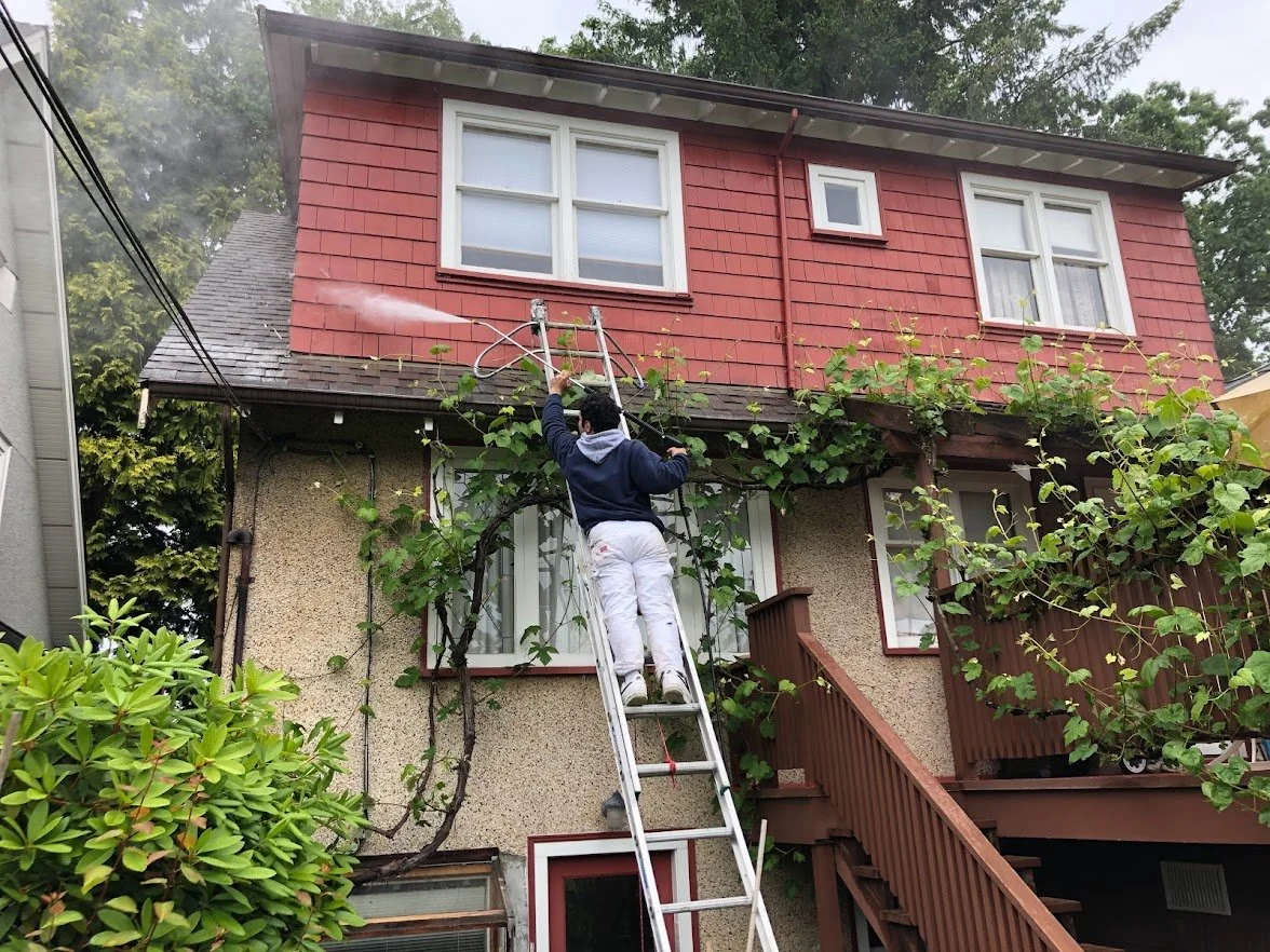 Before (we're pressure washing the siding before painting)