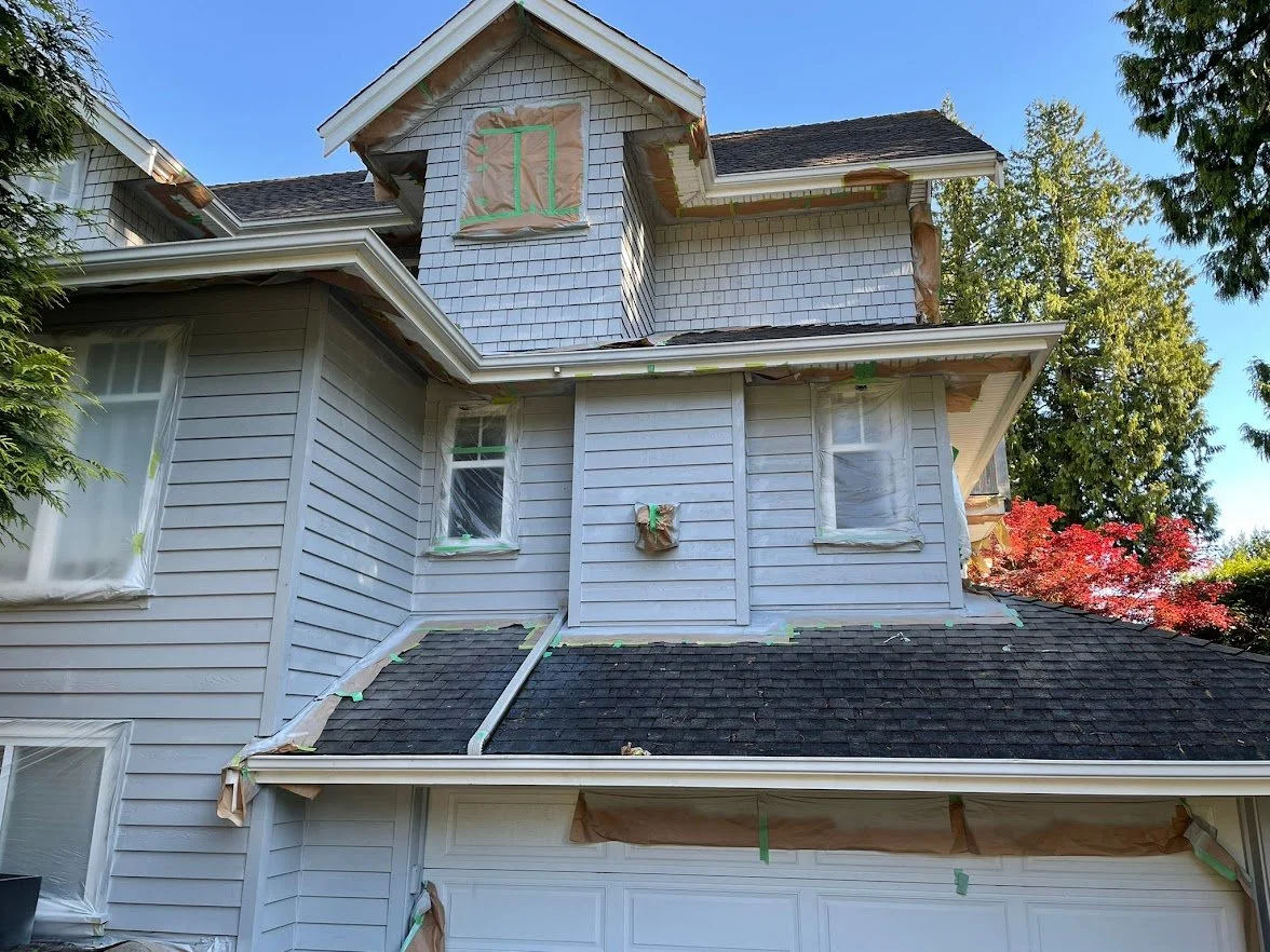 After spraying the siding!