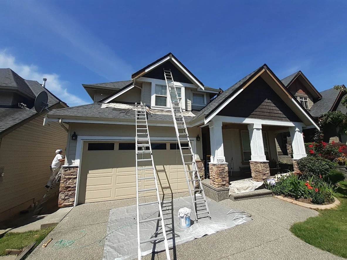 Painting the trim and fascia boards!