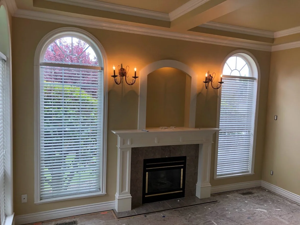 FINISHED!! Look are how beautiful the space looks after painting the crown and walls! They were going to put flooring in next.