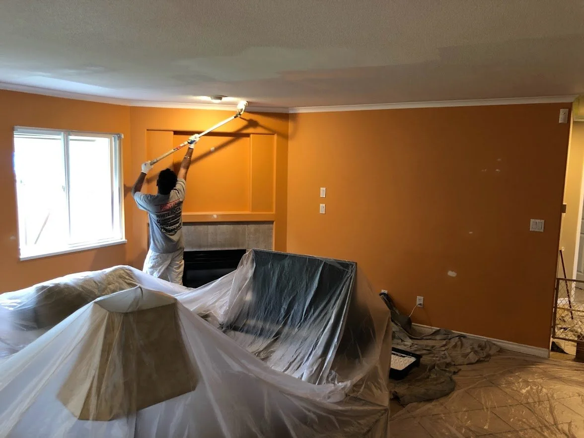 We are painting the ceiling to brighten up the space!
