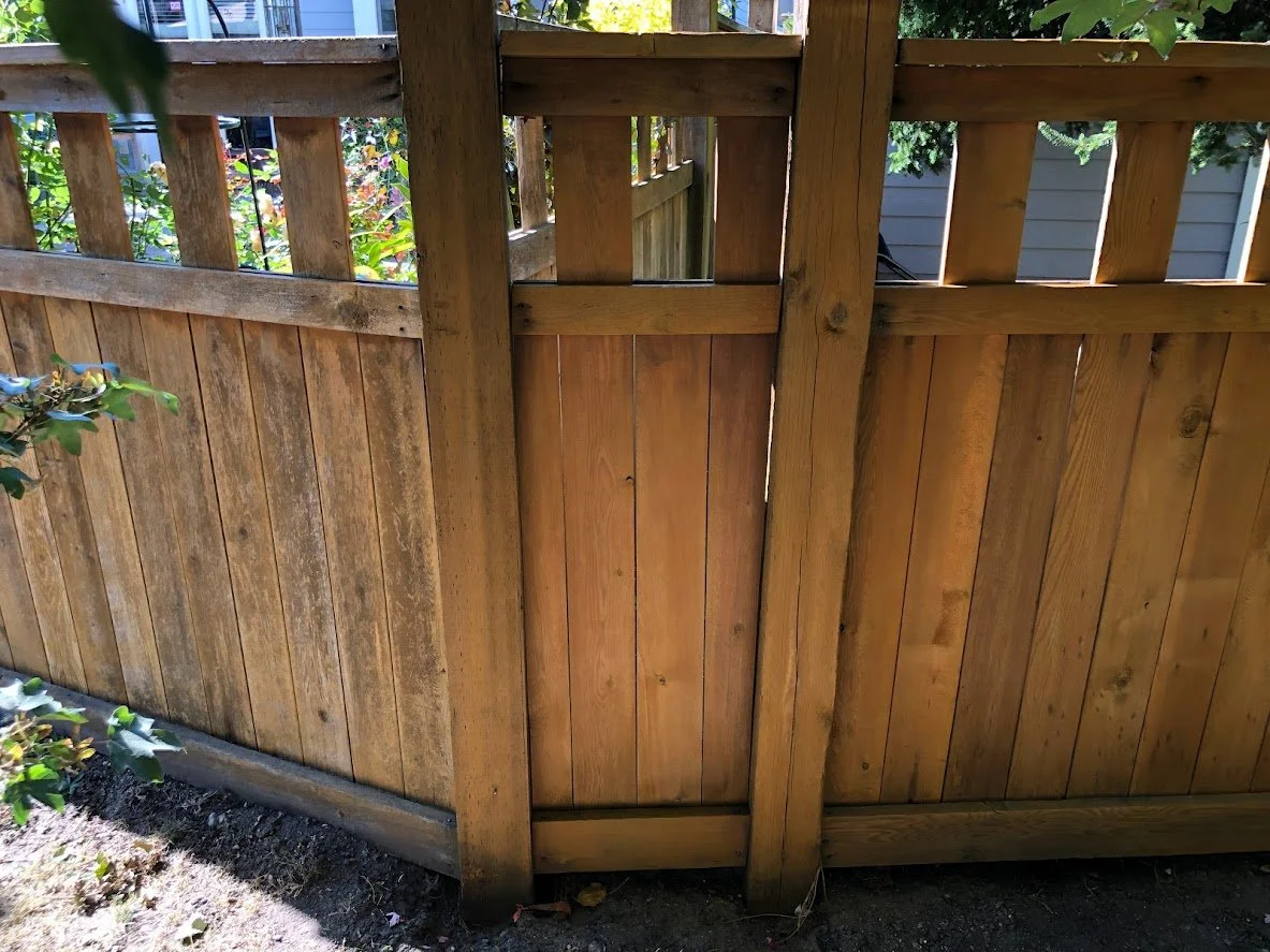 FINISHED!! Stained! *the section on the left is not the client's fence