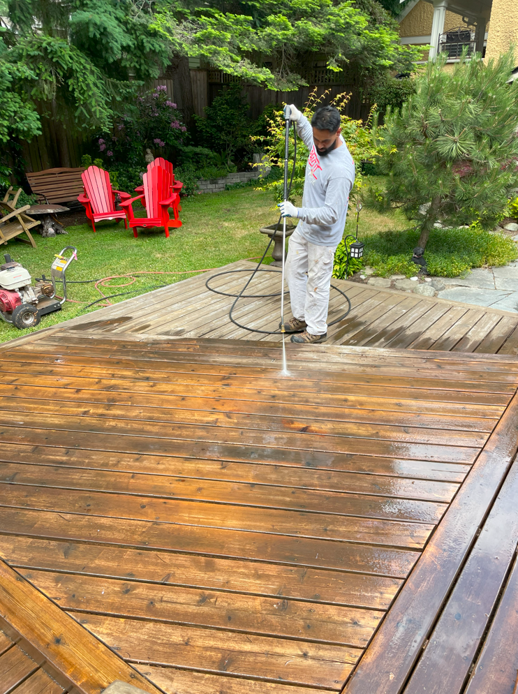 Pressure washing ...