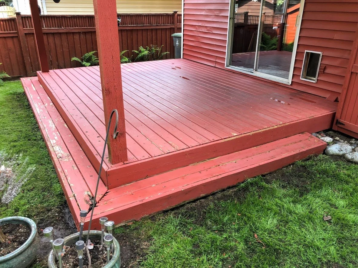 After pressure washing, before staining!