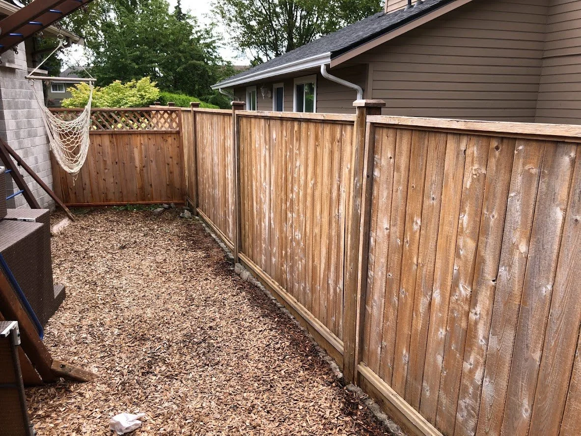 After pressure washing, before staining!