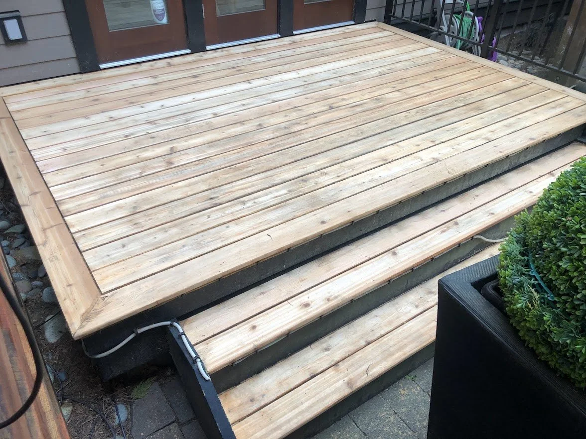 After sanding, before staining!