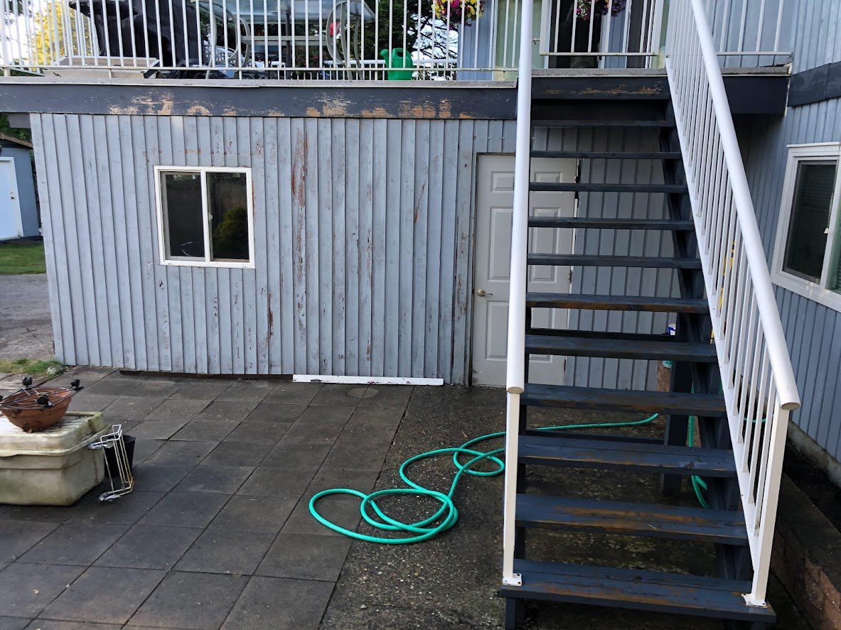 After pressure washing