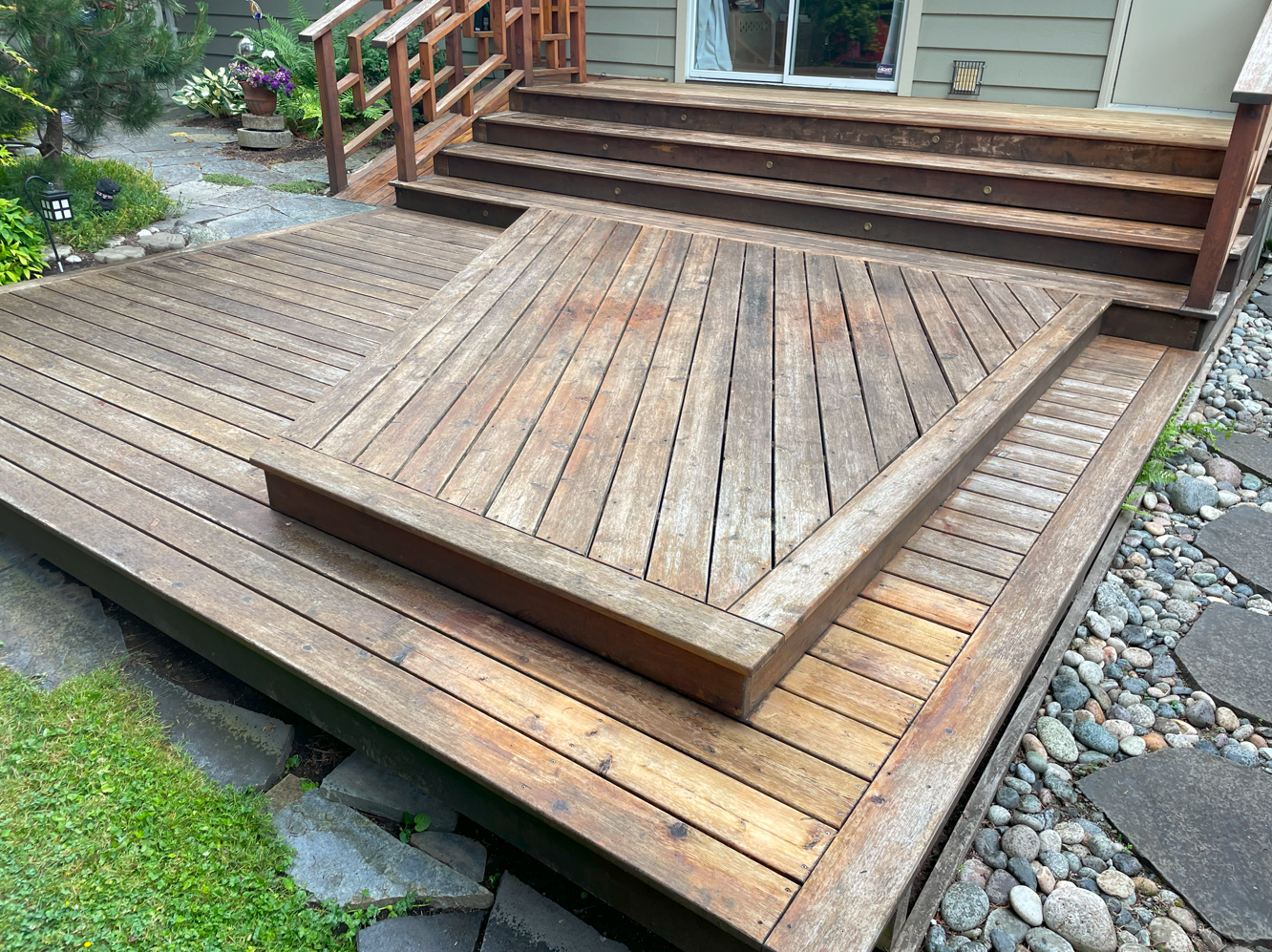 after pressure washing, before sanding ...