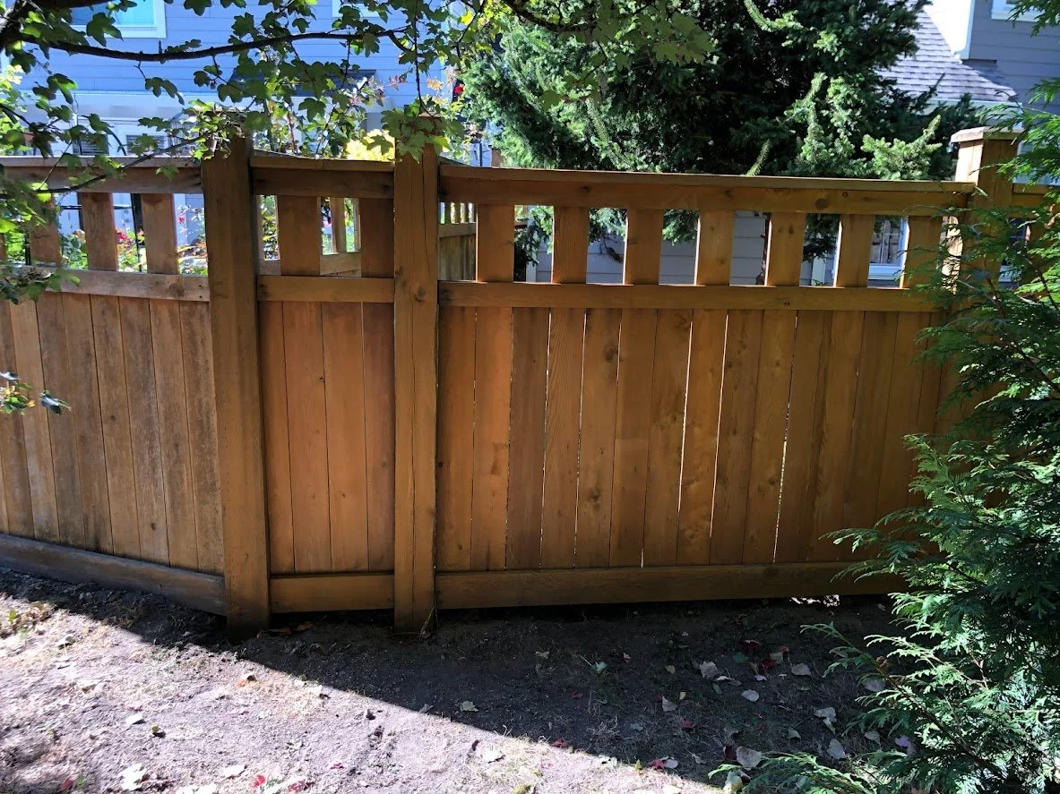 FINISHED!! Stained! *the section on the left is not the client's fence