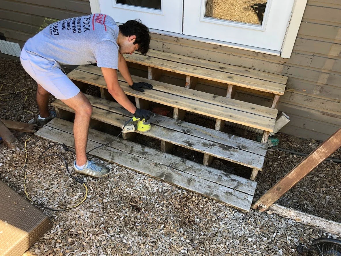 Sanding these steps before staining!