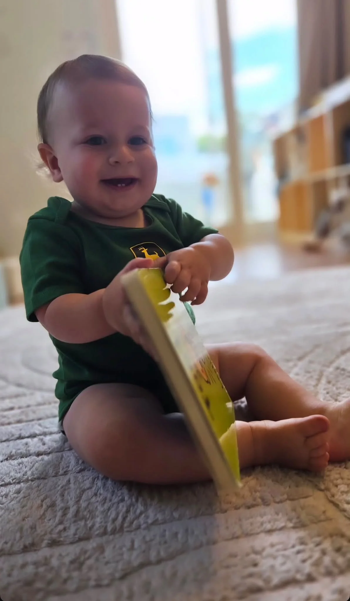 A baby exploring at the little learning center in Norwalk, CT.