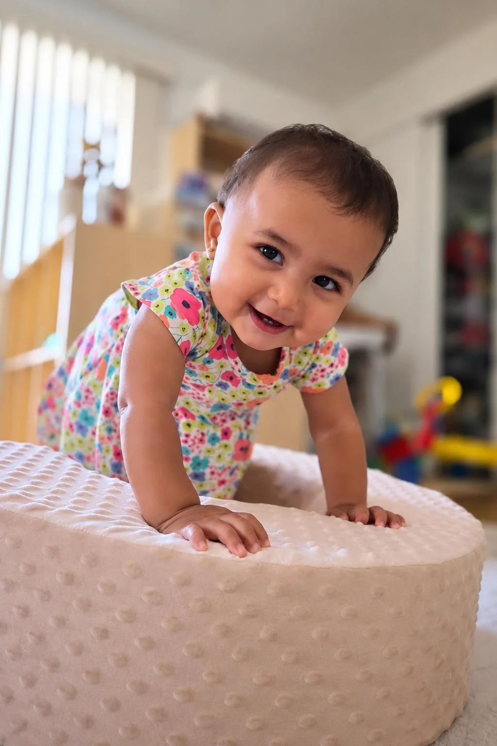 A happy baby at the little learning center in Norwalk, CT.