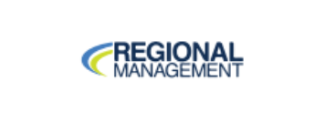 The logo of Regional Management with the text and a curved green and blue swoosh.