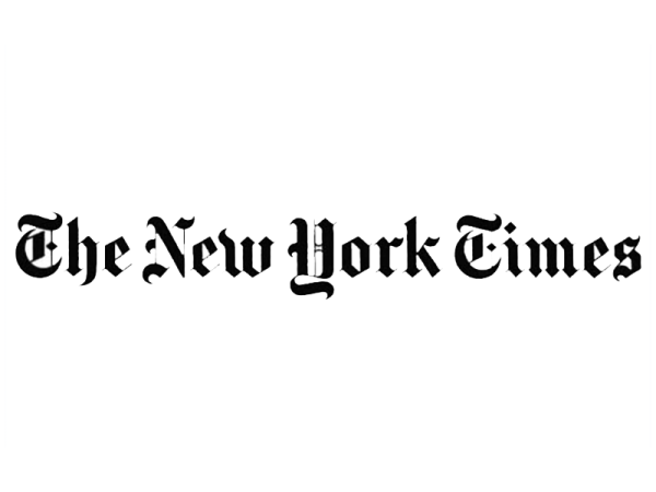 The logo of The New York Times in black Gothic font on a white background.