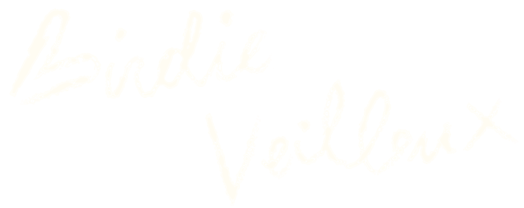 Handwritten style text reading "Birdie Veilleux" on black background.