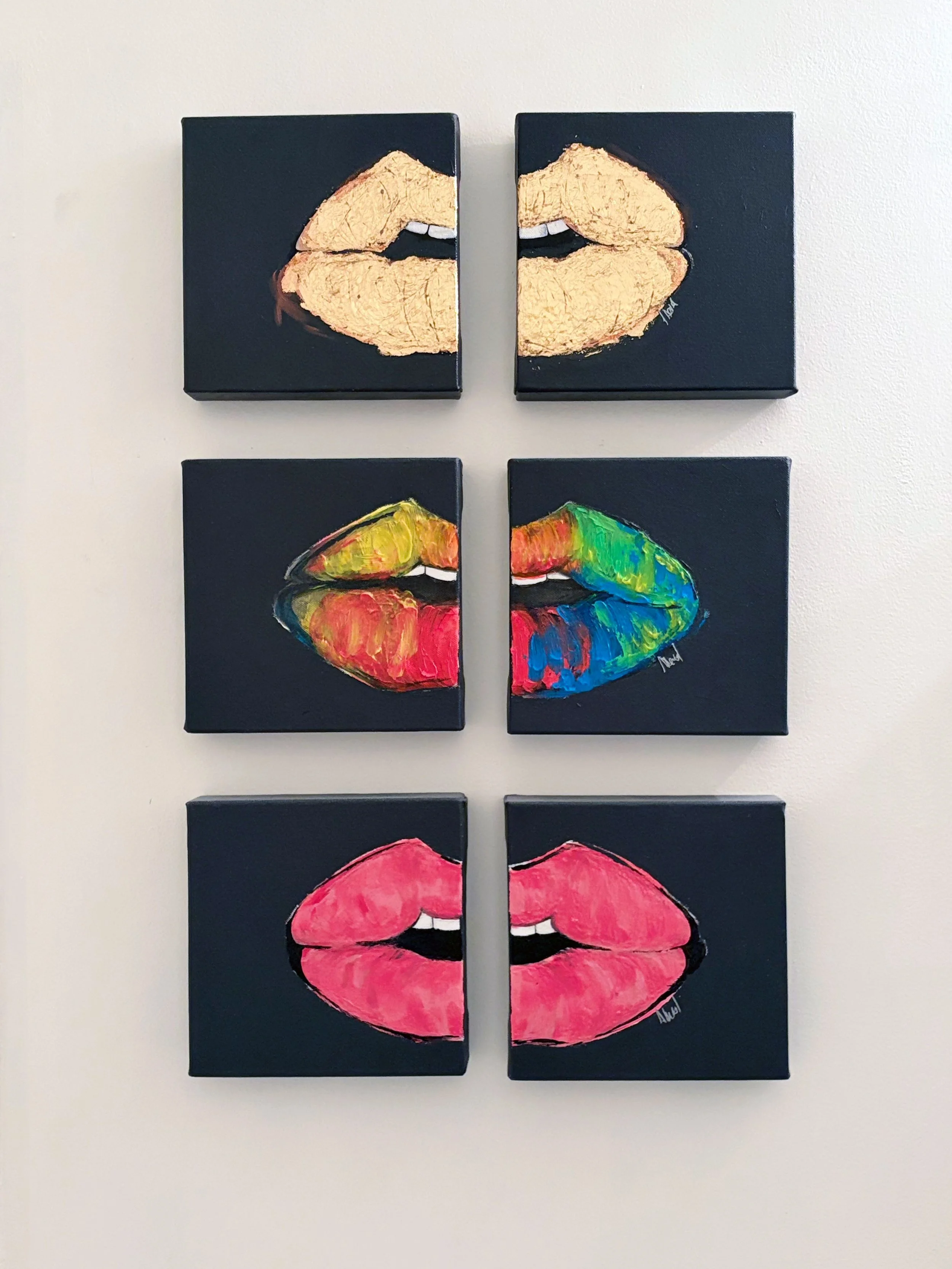 Lips on Black Canvas (Set)