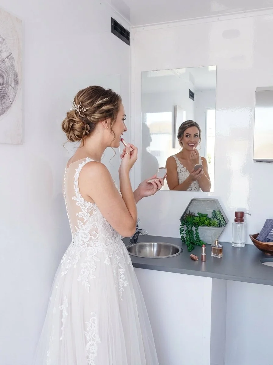 Restroom trailer rental for outdoor wedding in Central NJ