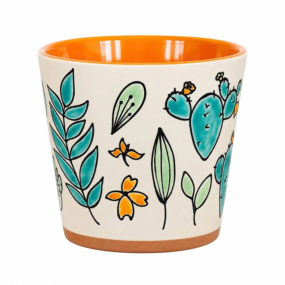 Stafford Planter – Handcrafted Succulent & Cactus Pot (Orange)