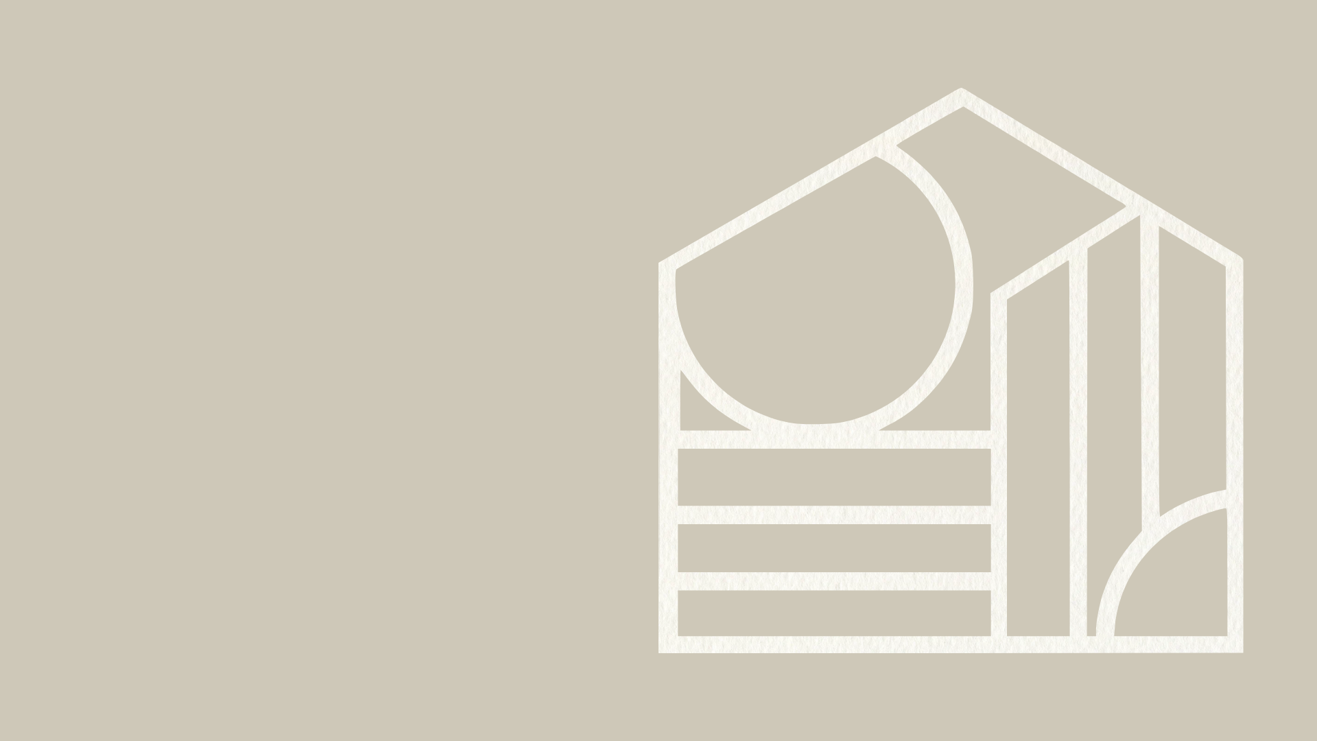 Housing Justice Collective logo. Line drawing of a house on a beige background.