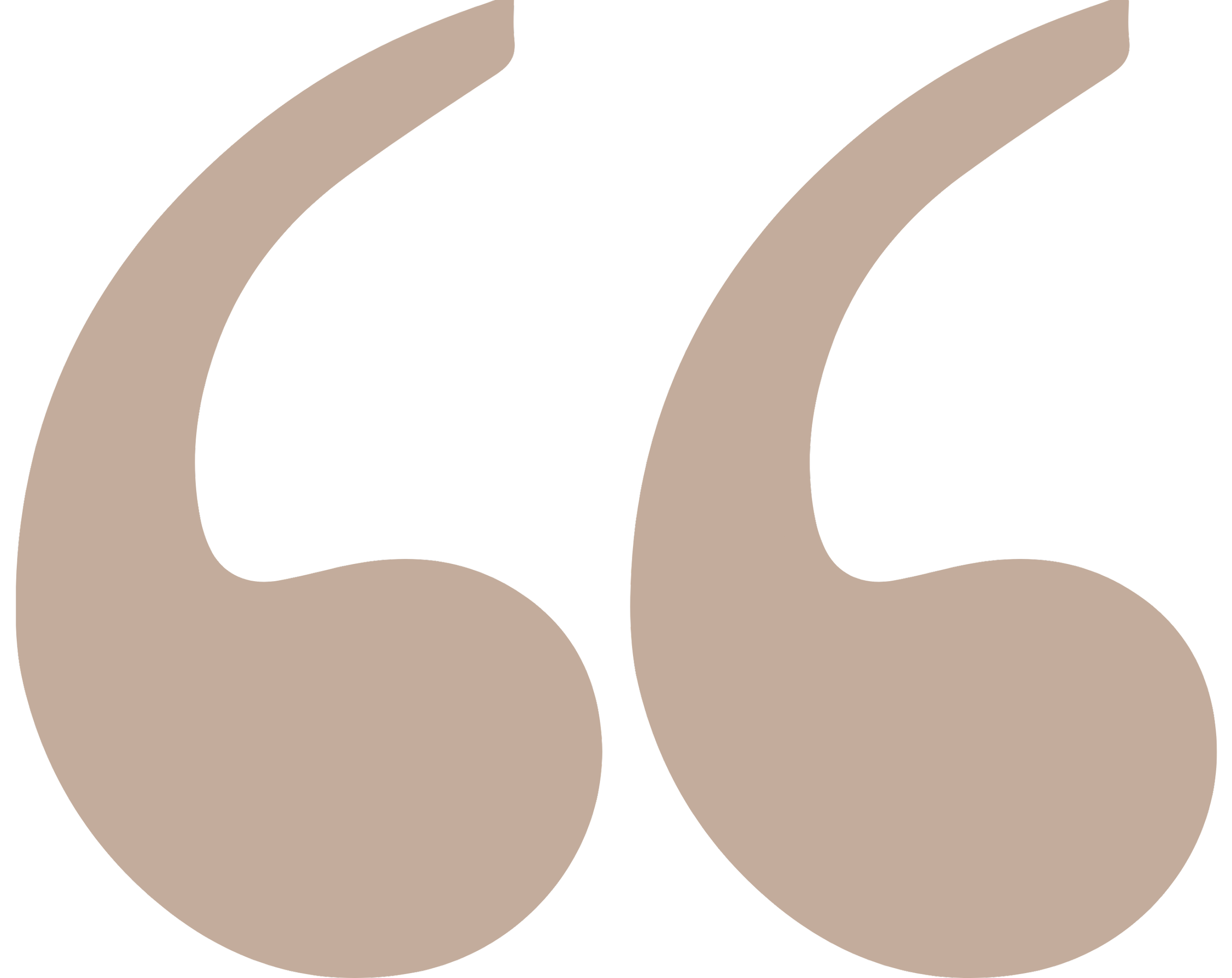 Beige quotation mark graphic