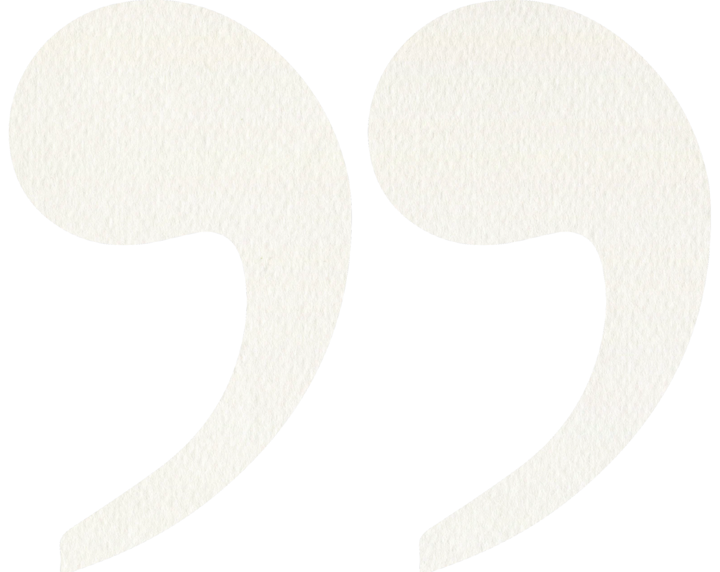 Beige quotation mark graphic.