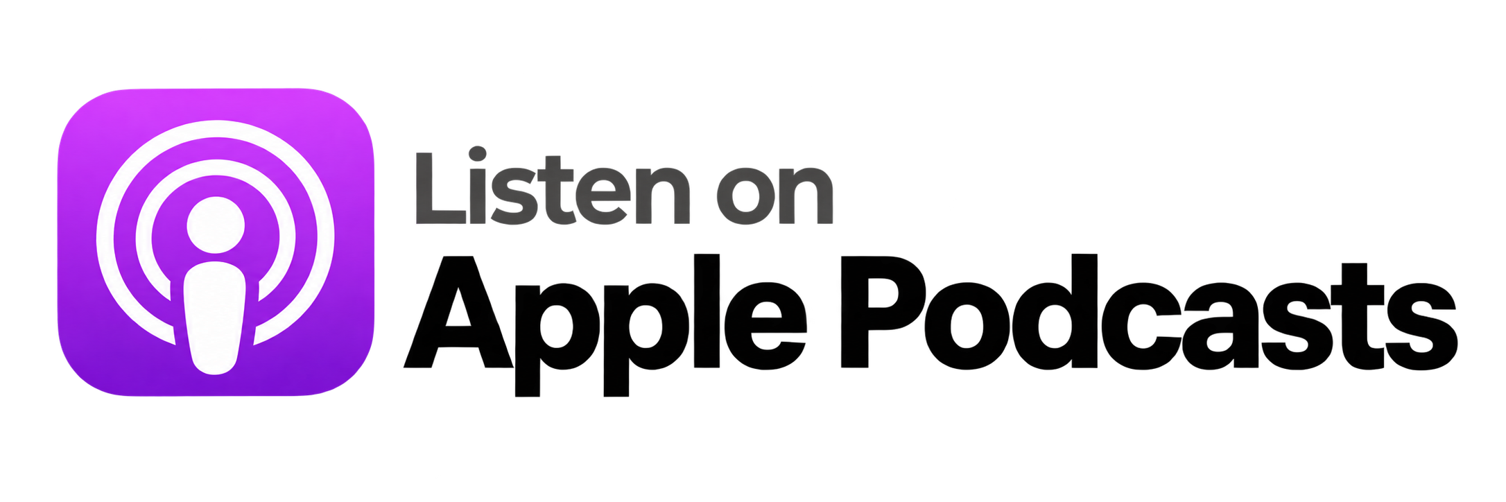 Apple Podcasts logo with purple background and a white podcast icon