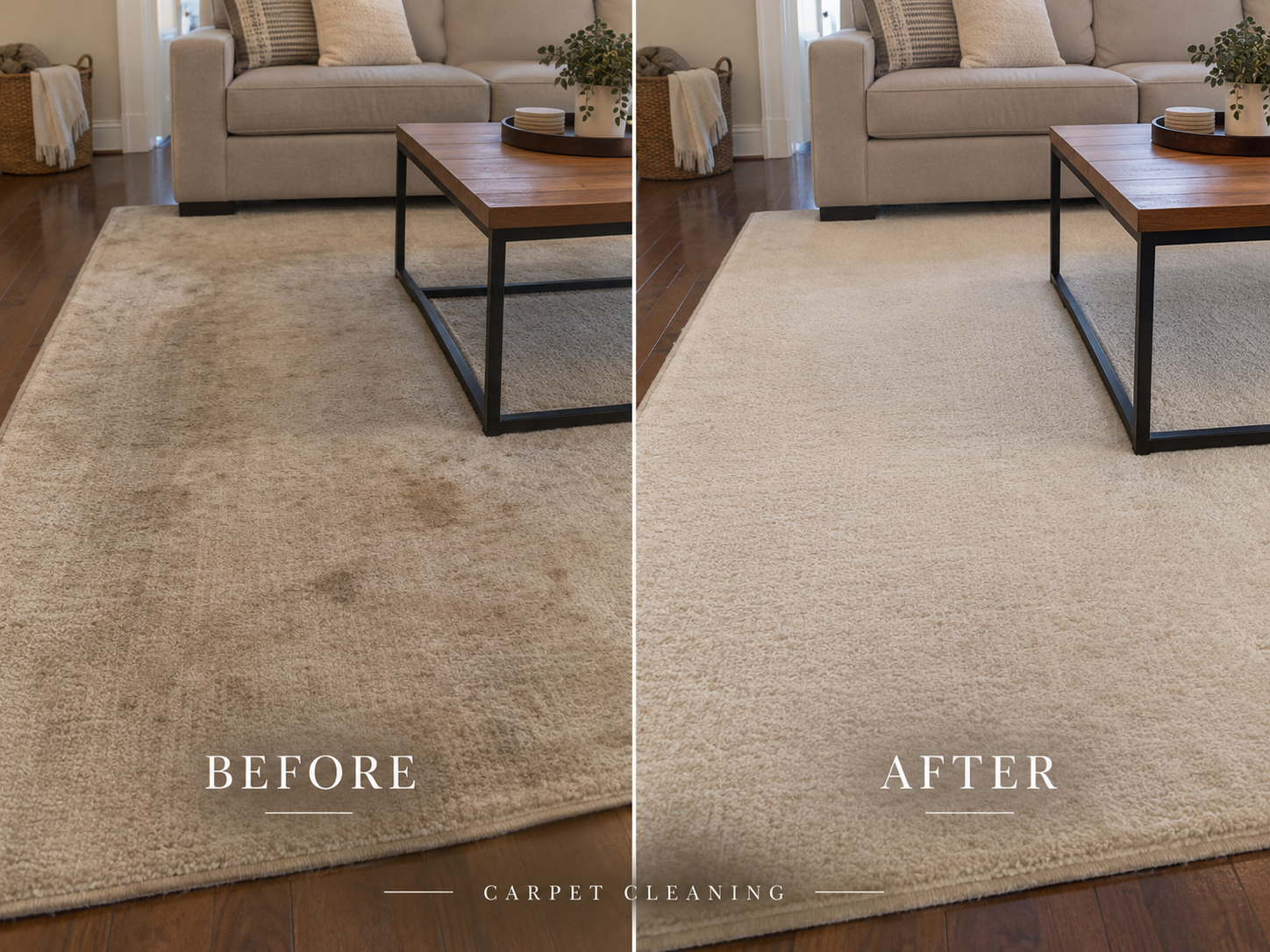 Area rug cleaning before and after in Los Angeles
