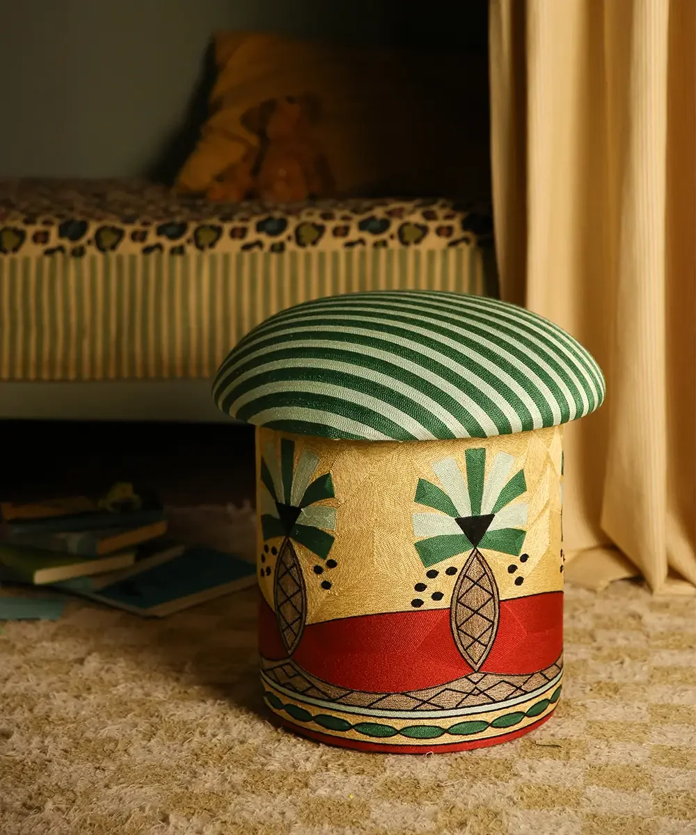 Tabouret Paloma Brodé Palmier