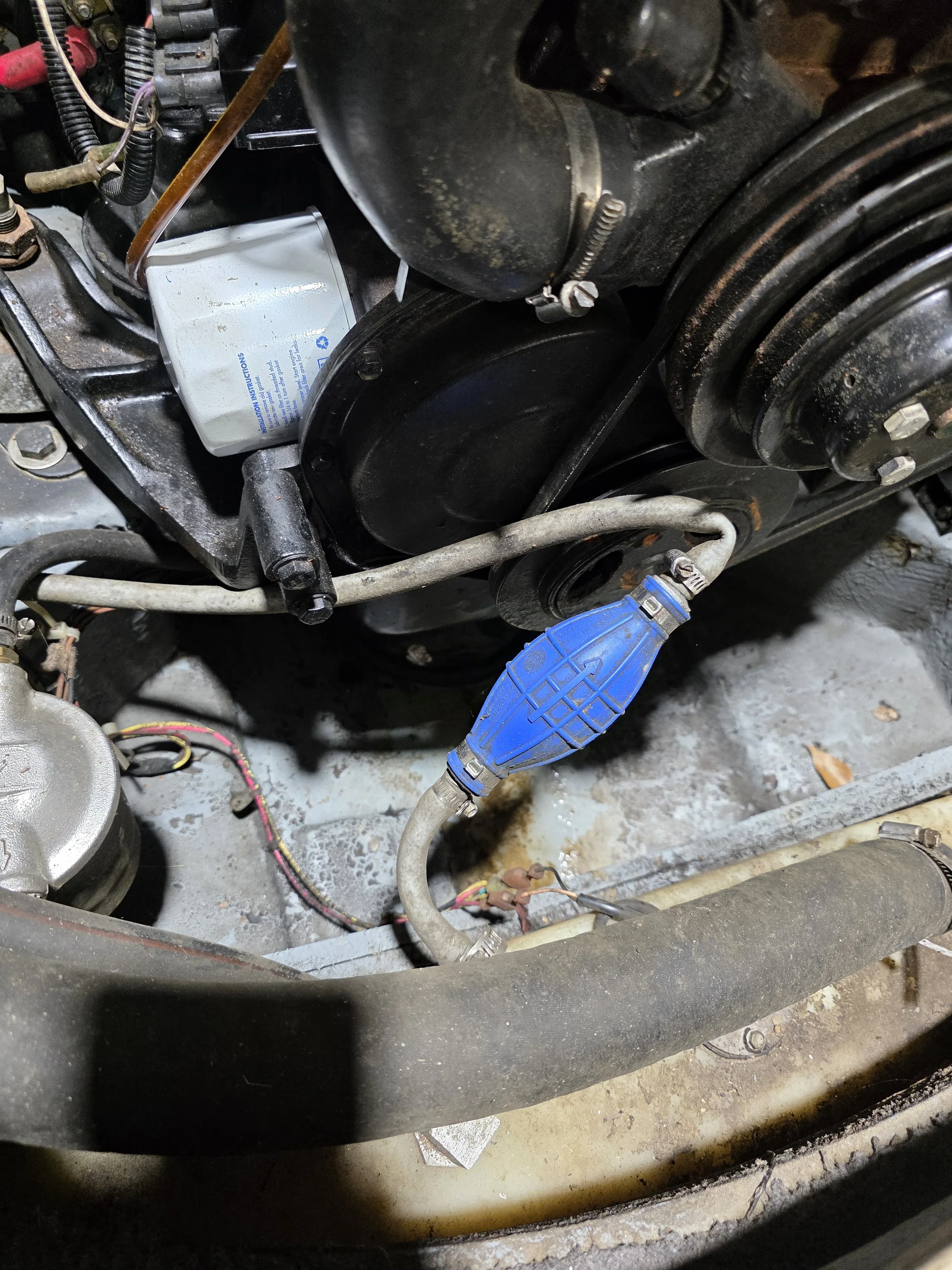 kinked mercruiser fuel line