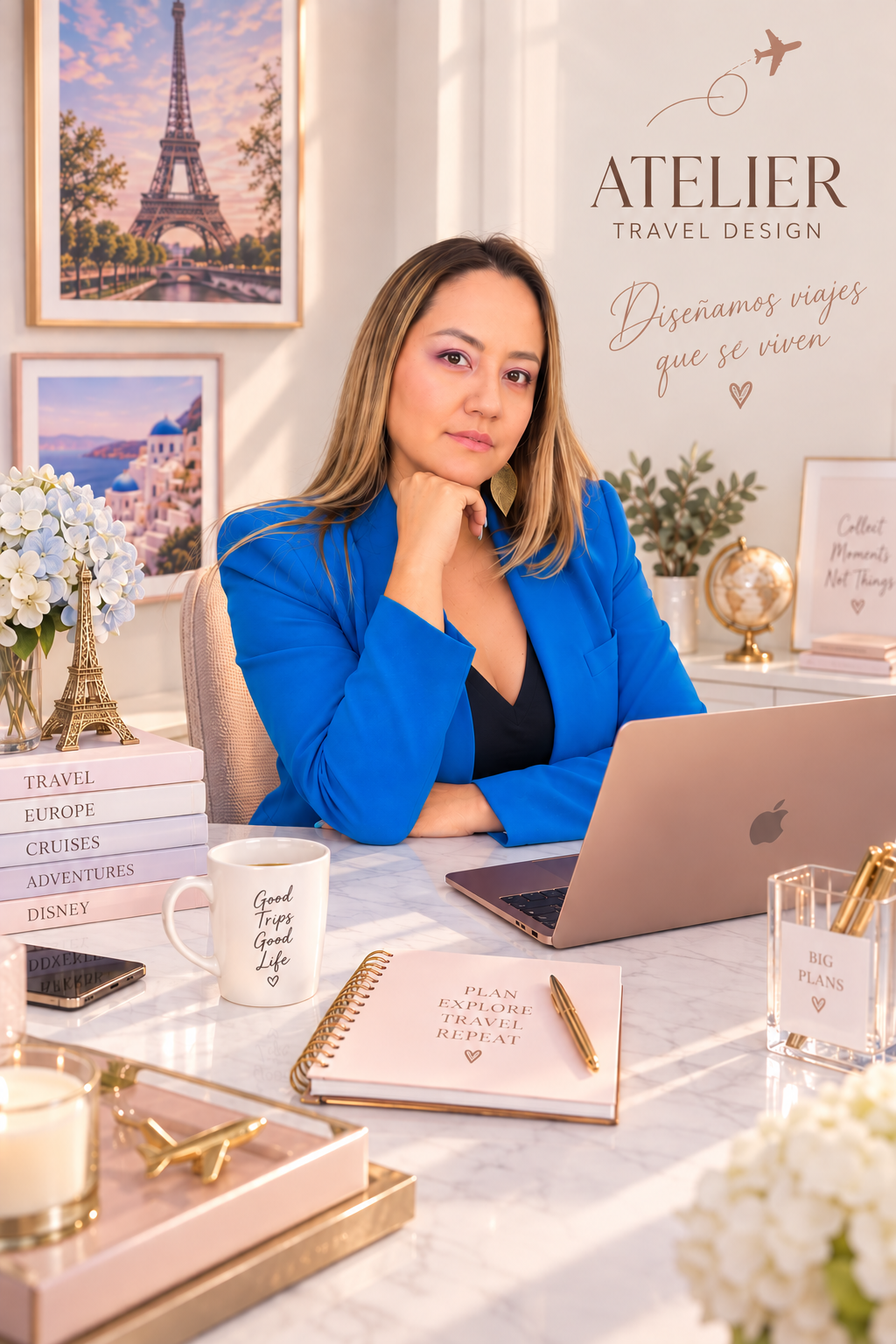 "Nalleli Pineda, fundadora de Atelier Travel Design, diseñando experiencias de viaje personalizadas.¨