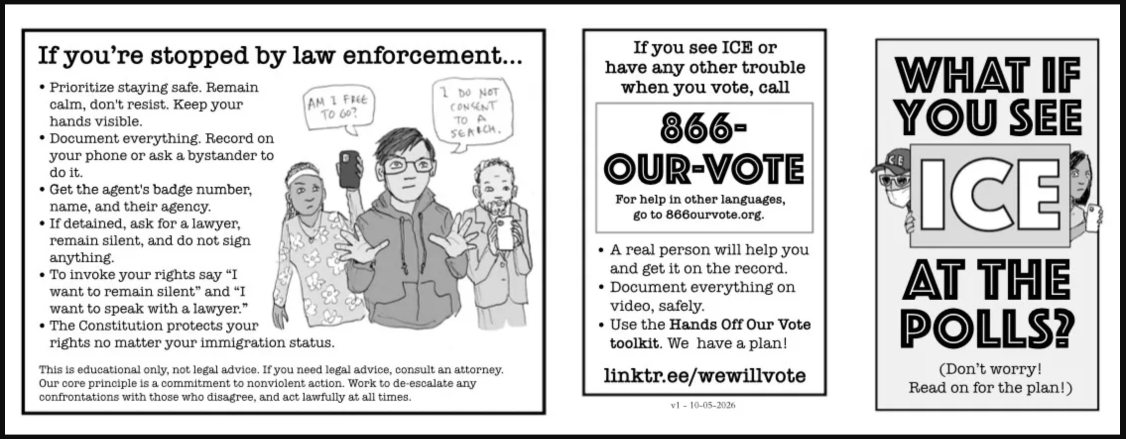 Sample image from the What If You See ICE at the Polls? zine