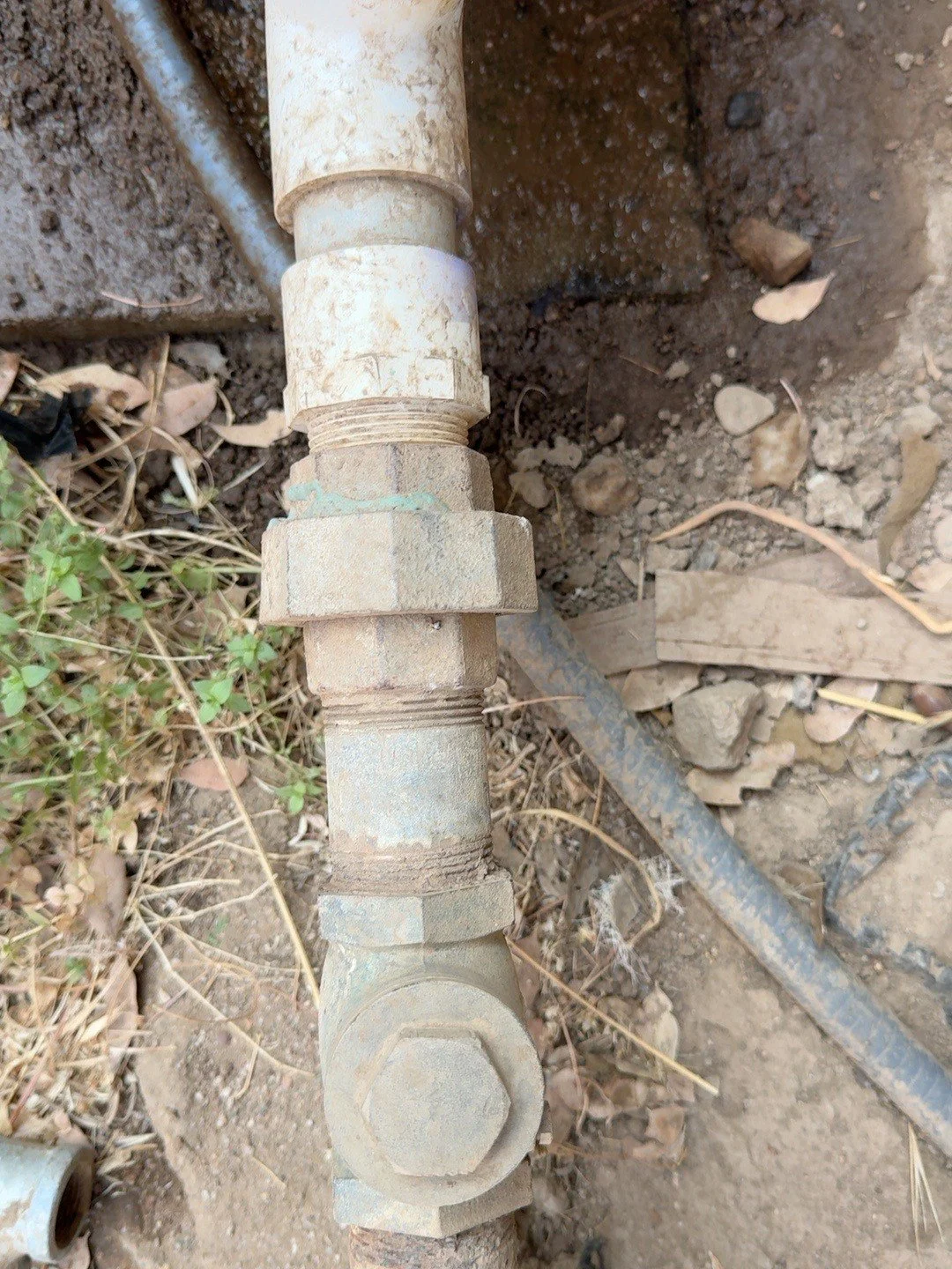 Original residential well check valve assembly before repair