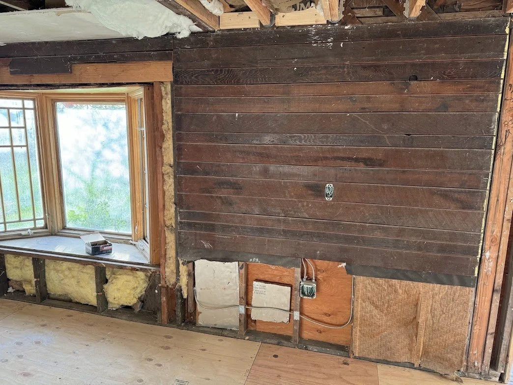 Dry rot exposed after removal of leaking bay window
