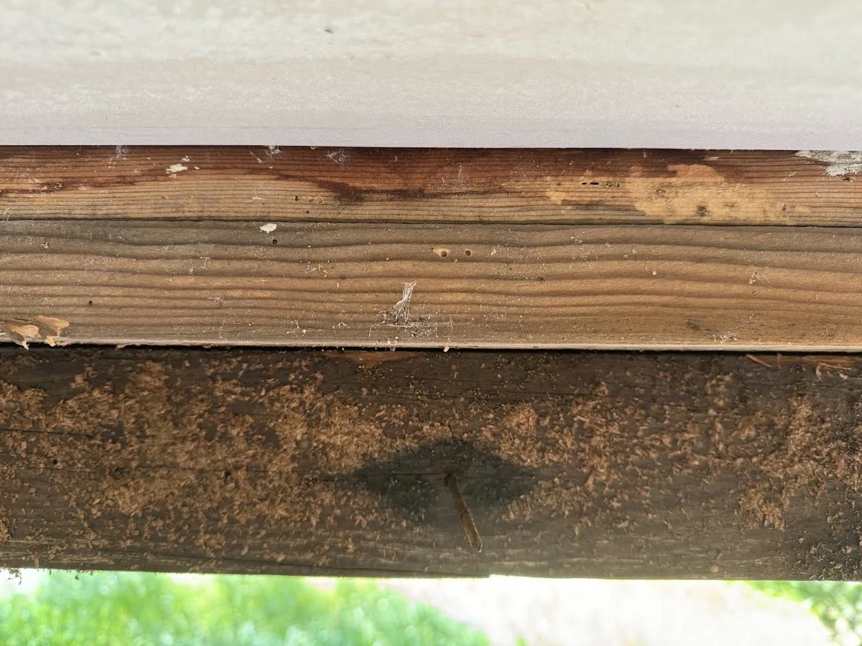 Original bay window leak damage