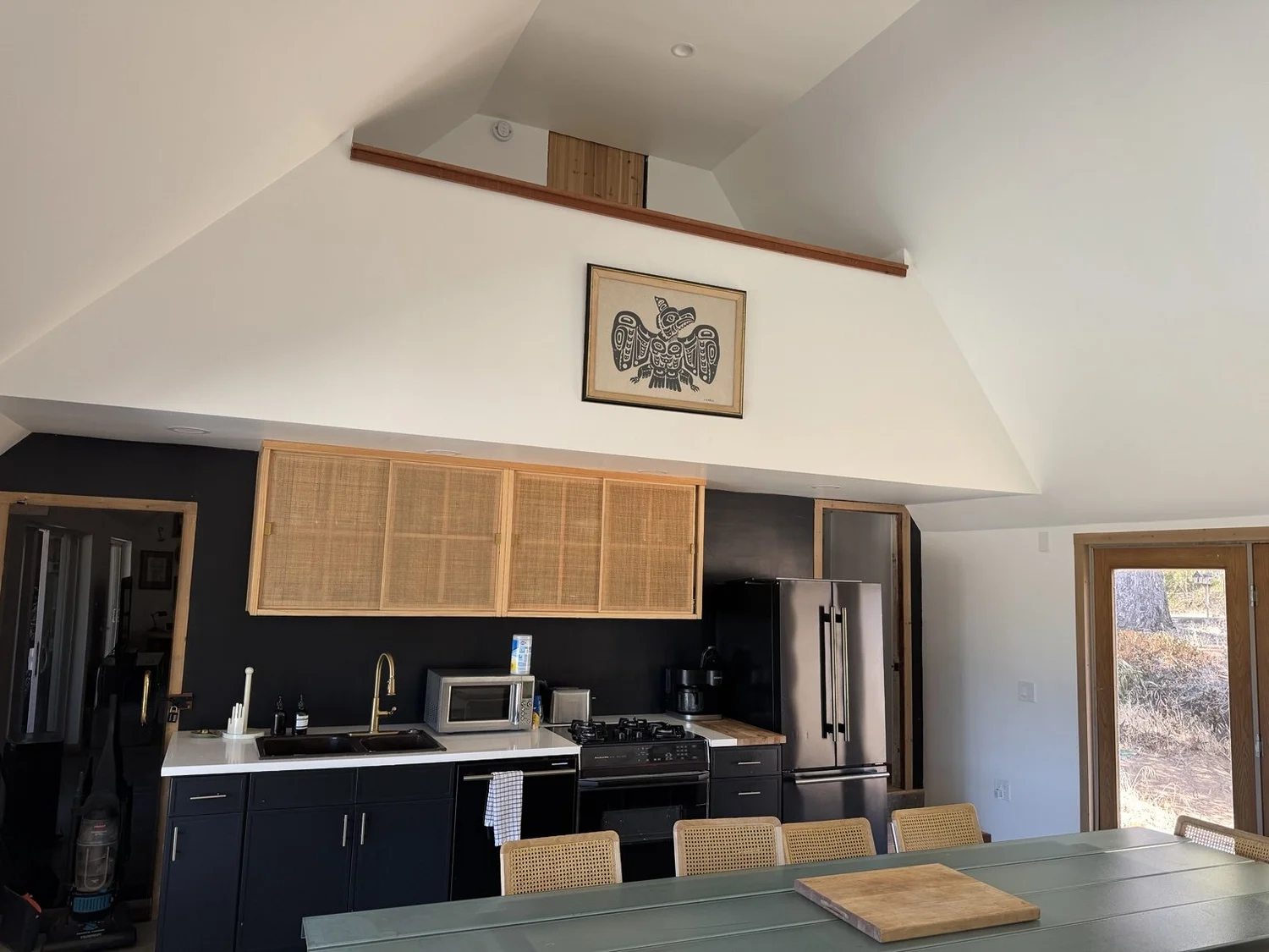 Finished kitchen and loft detail