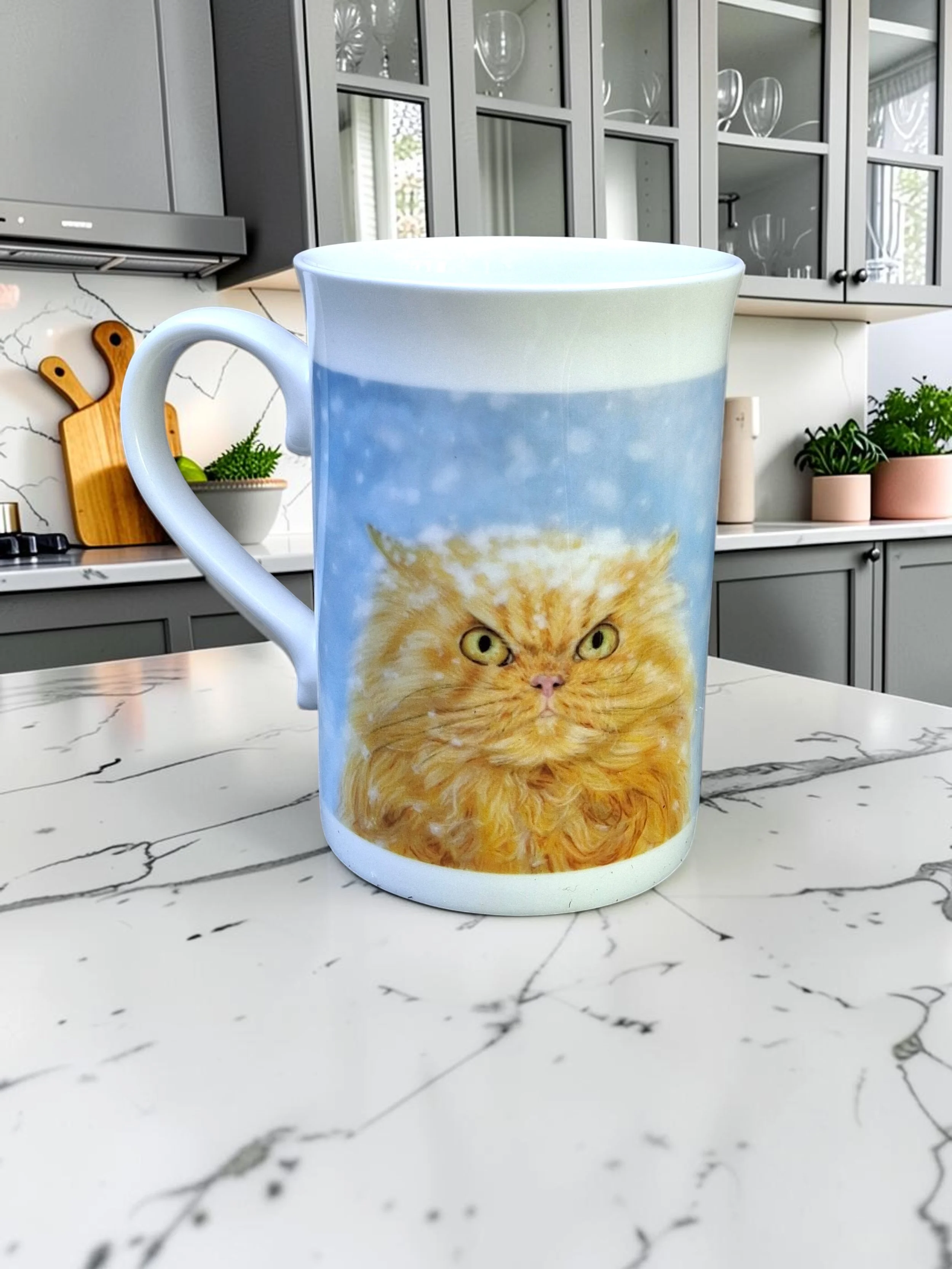 Grumpy Ginger Cat Bone China Mug