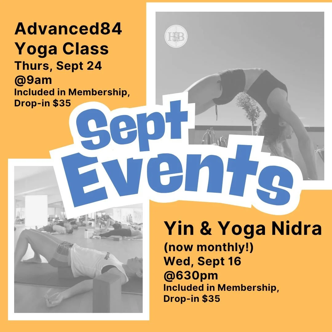 🔥 LAST DAY OF AUGUST! 🔥
And we&rsquo;ve got TWO special September events coming your way! 🧘&zwj;♀️✨
🌙 YIN + NIDRA
📅 Wednesday, September 16
⏰ 6:30 PM
A deeply relaxing evening of Yin Yoga followed by Yoga Nidra. Come slow down, stretch, and rese