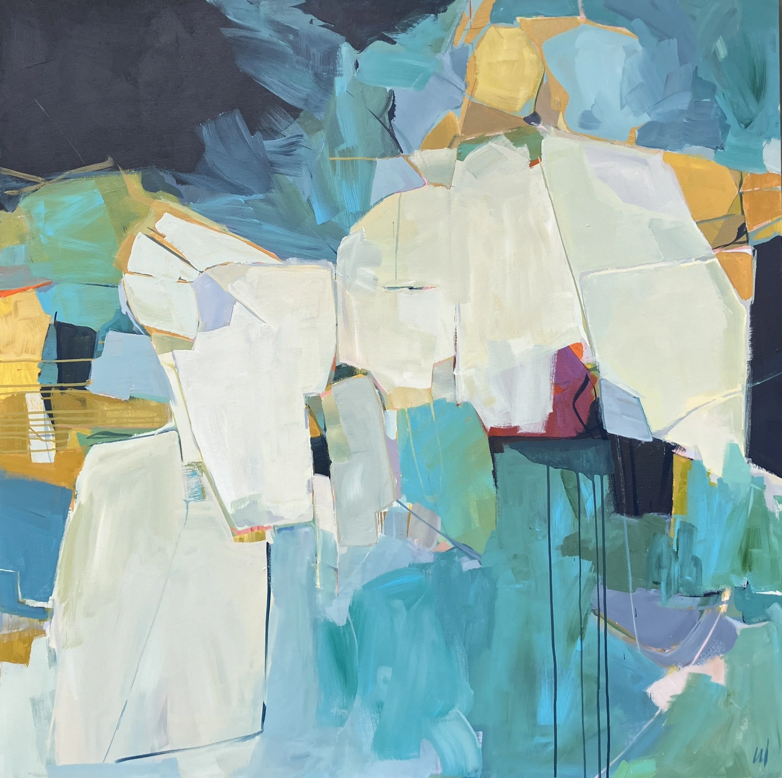 View from Irida, 48x48, acrylic on canvas