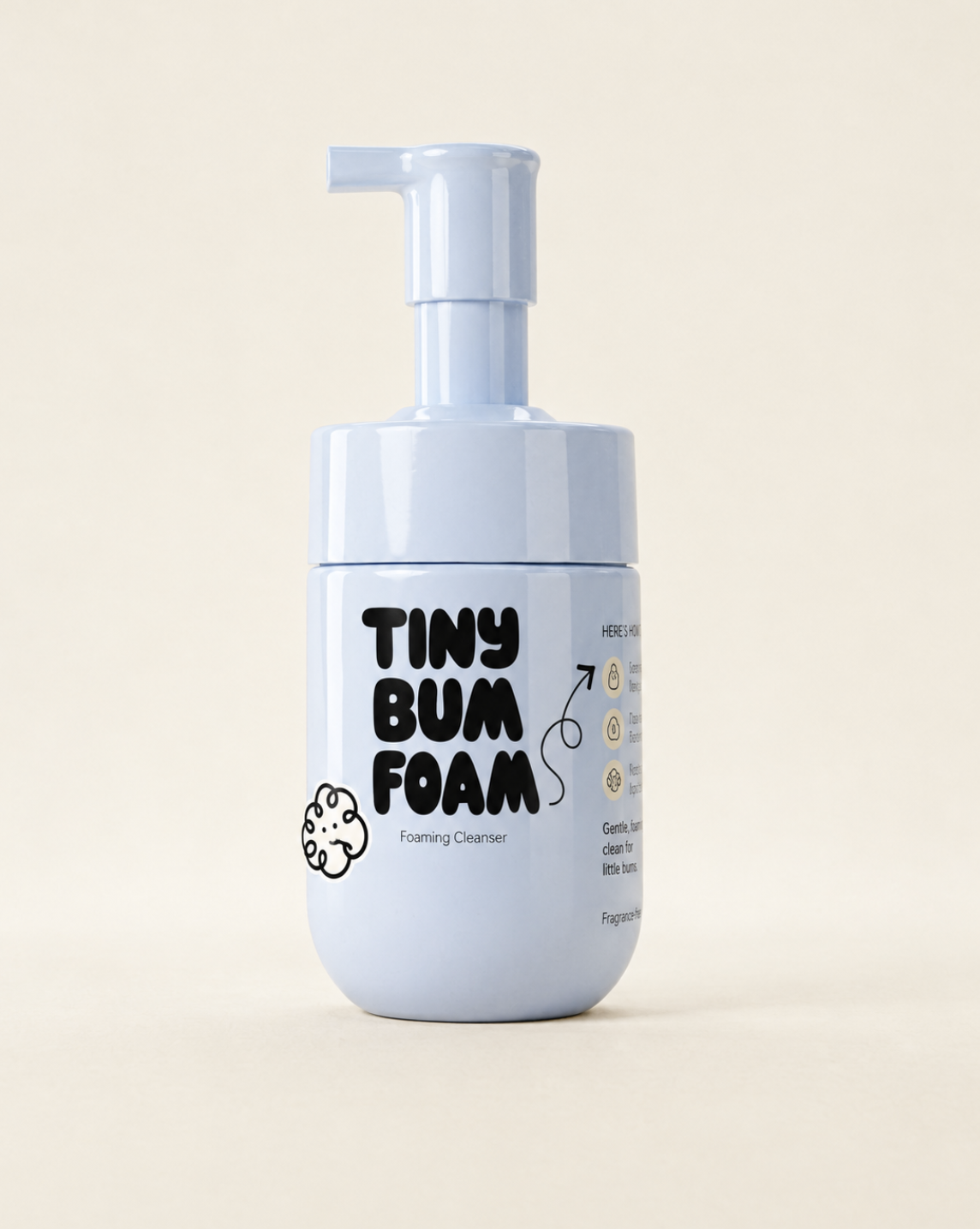 TinyBum foaming cleanser for children's bathroom clean-up