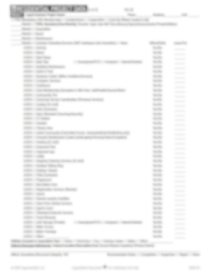Residential Project Data Form
