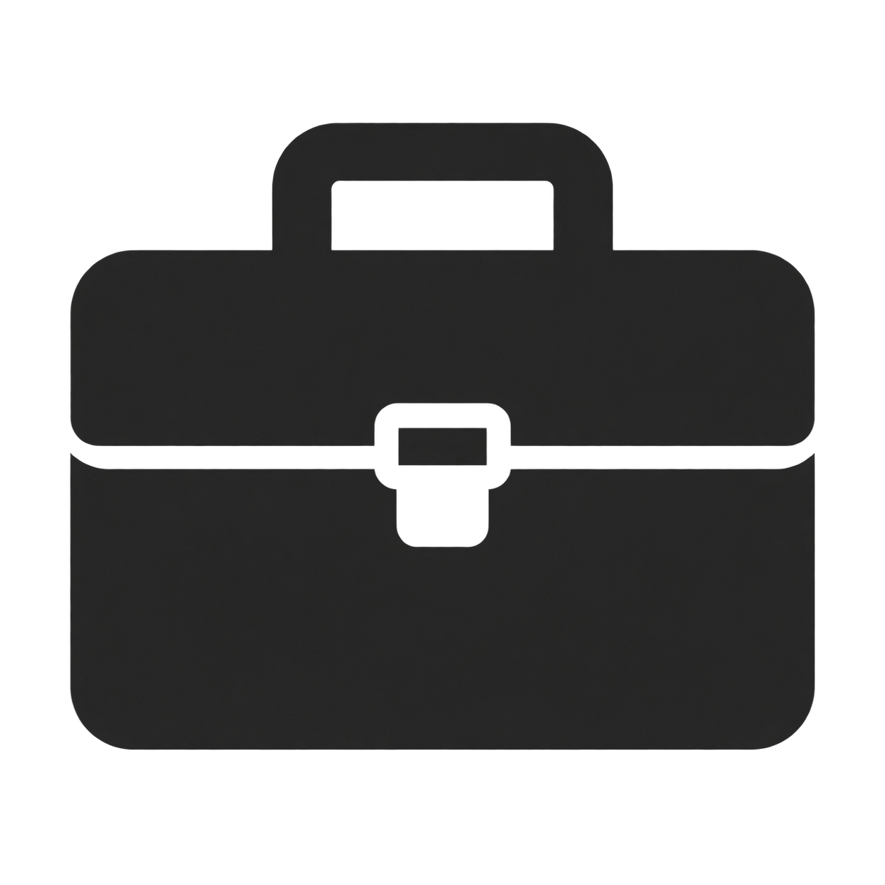 Black briefcase with handle and clasp