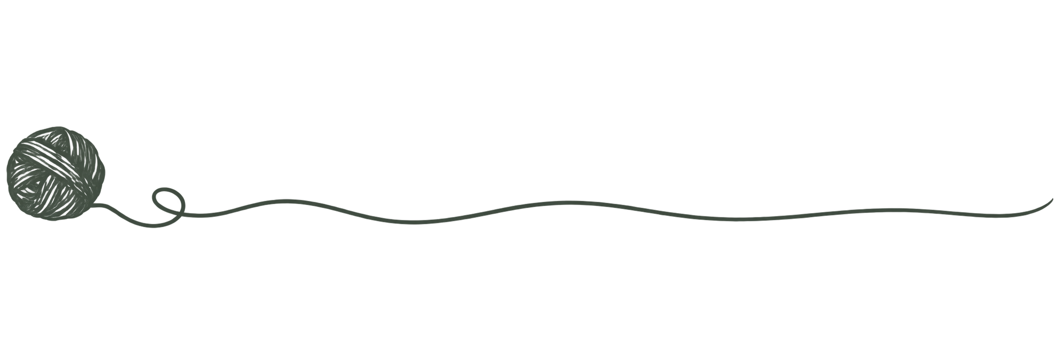 Hand-drawn ball of yarn with a loose strand