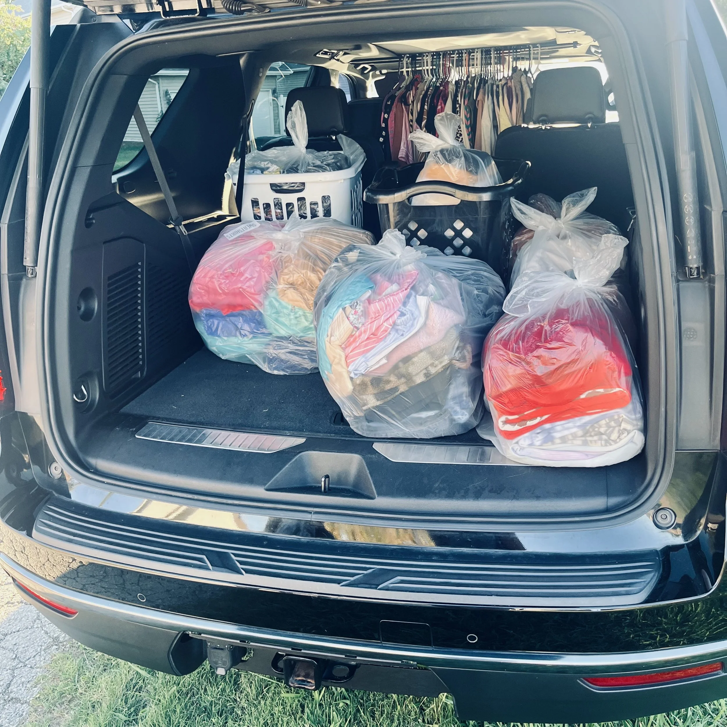 Laundry bags packed and ready for pickup and delivery in Fayetteville, Arkansas.